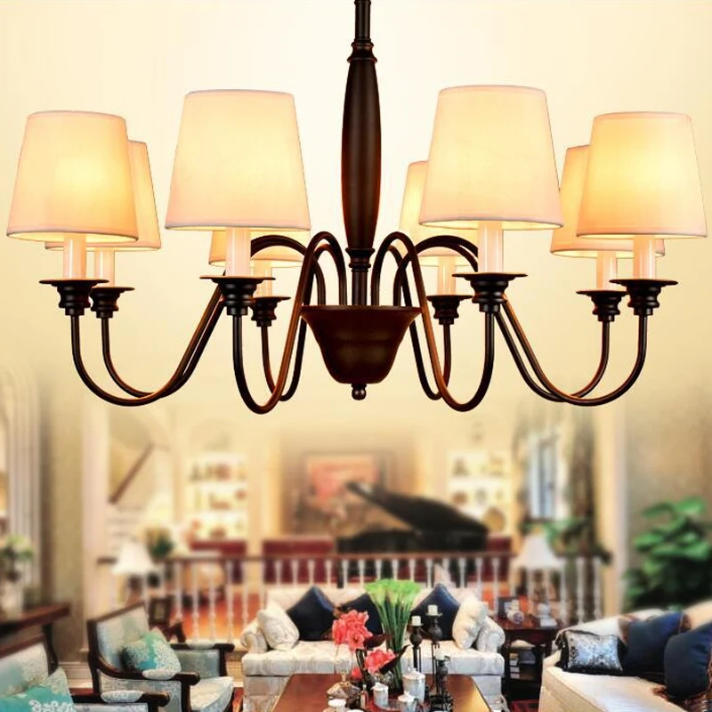 3/6/8 lampen plafondlamp minimalistische taps toelopende stoffen hangende kroonluchter wit voor woonkamer Clearhalo