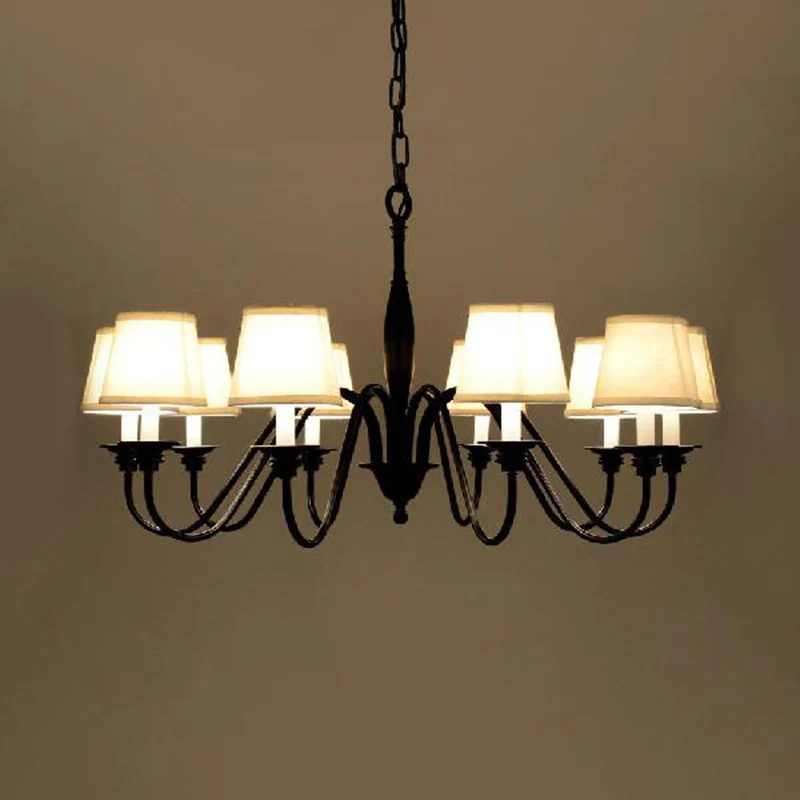 3/6/8 lampen plafondlamp minimalistische taps toelopende stoffen hangende kroonluchter wit voor woonkamer Clearhalo