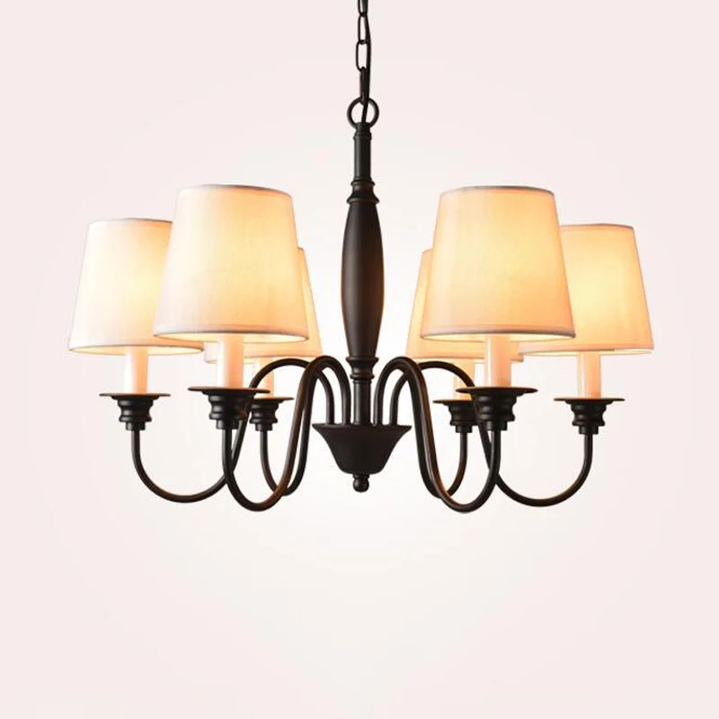 3/6/8 lampen plafondlamp minimalistische taps toelopende stoffen hangende kroonluchter wit voor woonkamer Clearhalo