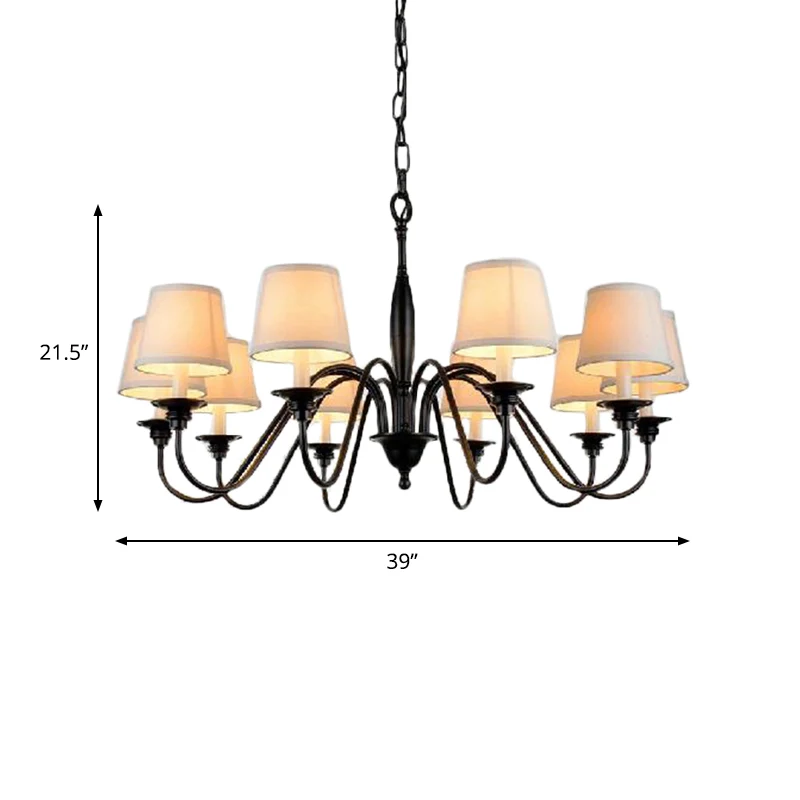 3/6/8 lampen plafondlamp minimalistische taps toelopende stoffen hangende kroonluchter wit voor woonkamer Clearhalo