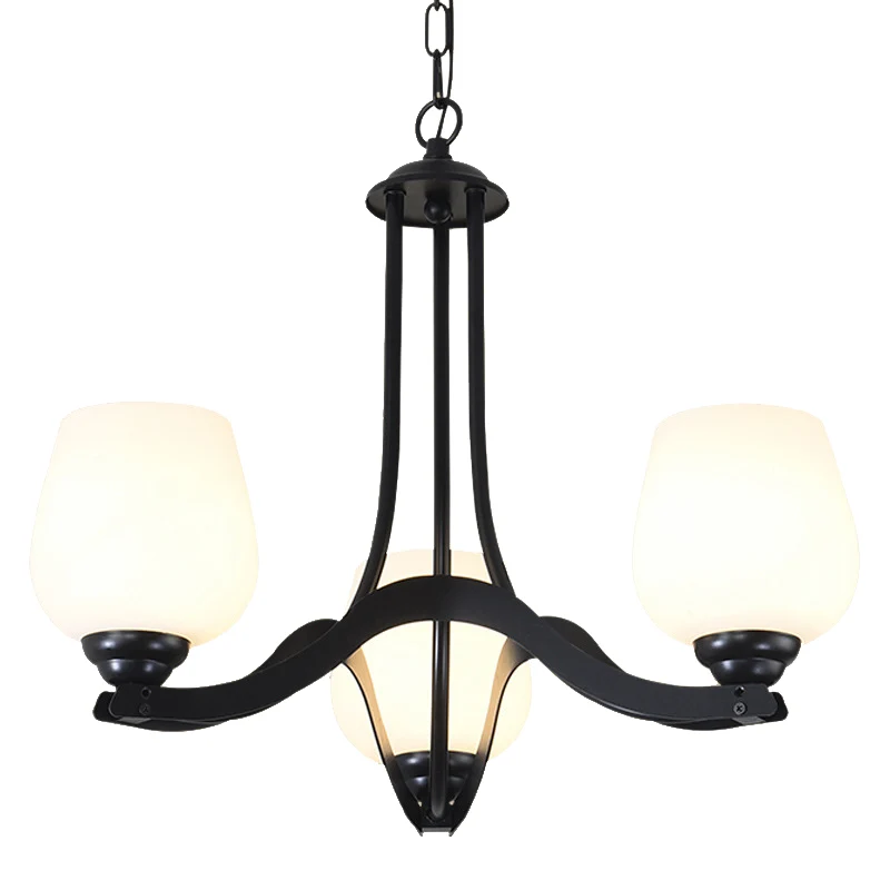 3/6/8 lampen plafondlamp Sputnik matglas traditionele woonkamer kroonluchter zwart met bekervormig Clearhalo