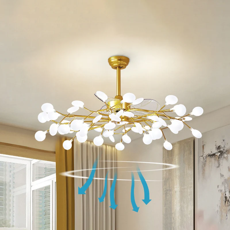 3-blads acryl Firefly plafondventilator licht minimalistische LED semi-inbouw voor woonkamer Clearhalo