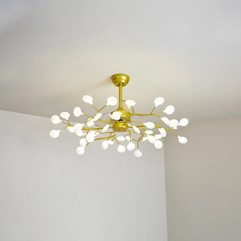 3-blads acryl Firefly plafondventilator licht minimalistische LED semi-inbouw voor woonkamer Clearhalo