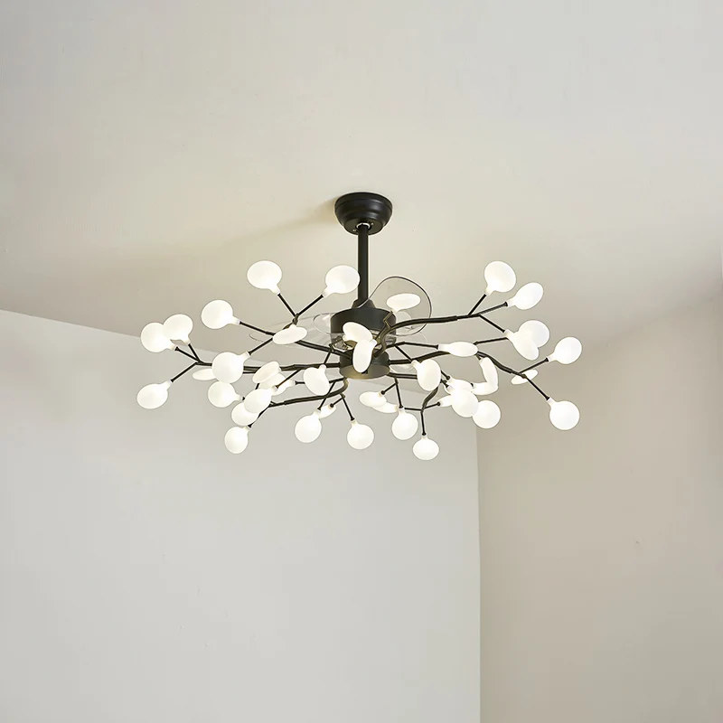 3-blads acryl Firefly plafondventilator licht minimalistische LED semi-inbouw voor woonkamer Clearhalo