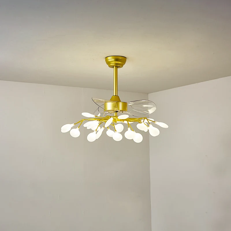 3-blads acryl Firefly plafondventilator licht minimalistische LED semi-inbouw voor woonkamer Clearhalo