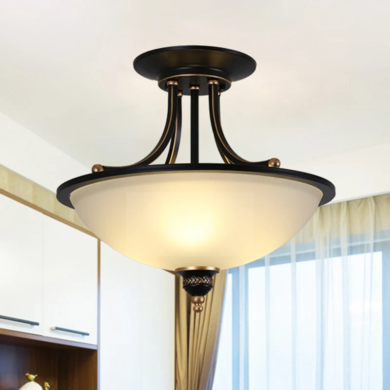 3-kops plafondverlichting traditionele kom matglazen kroonluchter lichtarmatuur voor eetkamer Clearhalo