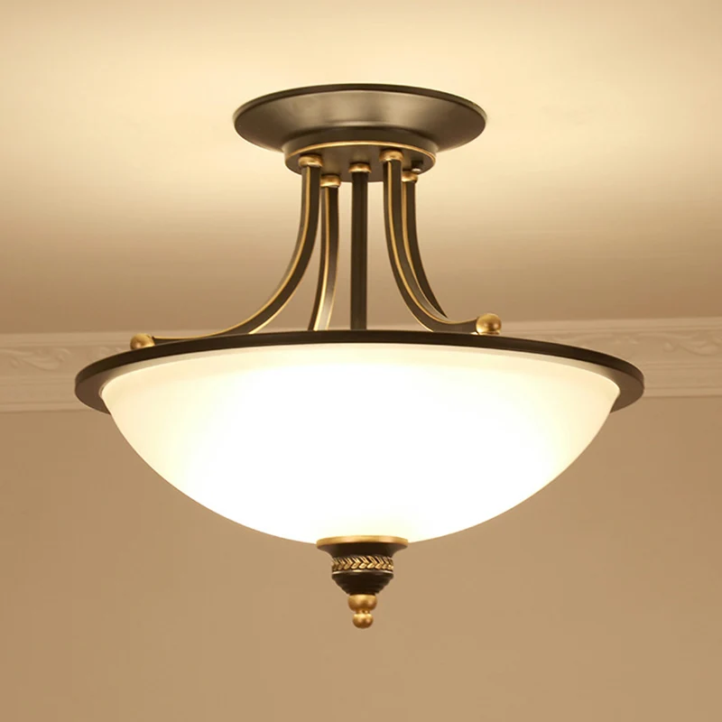 3-kops plafondverlichting traditionele kom matglazen kroonluchter lichtarmatuur voor eetkamer Clearhalo