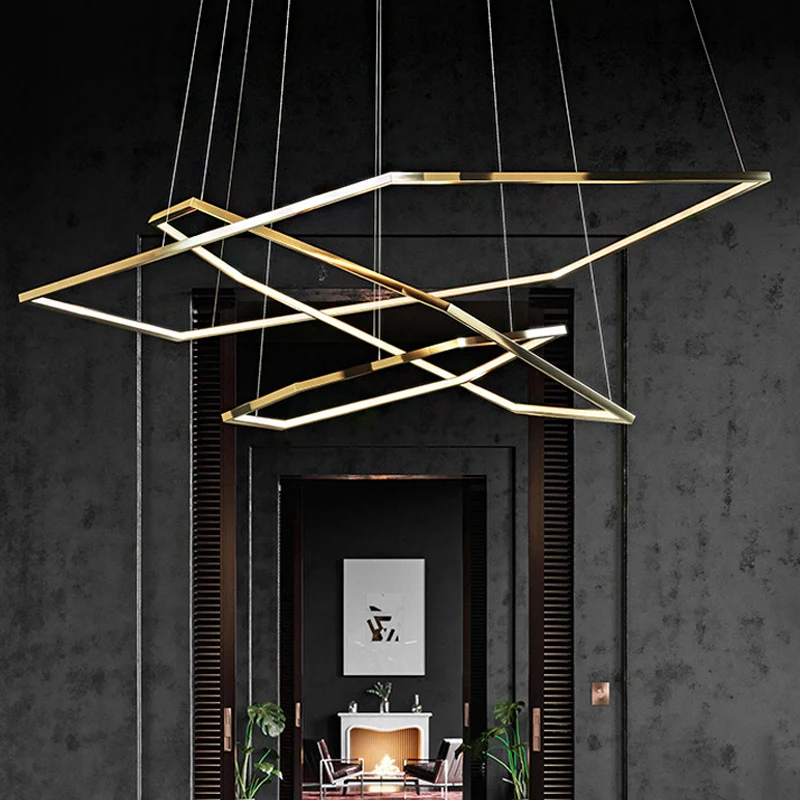 3-laags vijfhoeken LED-hangende kroonluchter Minimalistisch licht hout acryl plafondhanger warm/natuurlijk licht Clearhalo