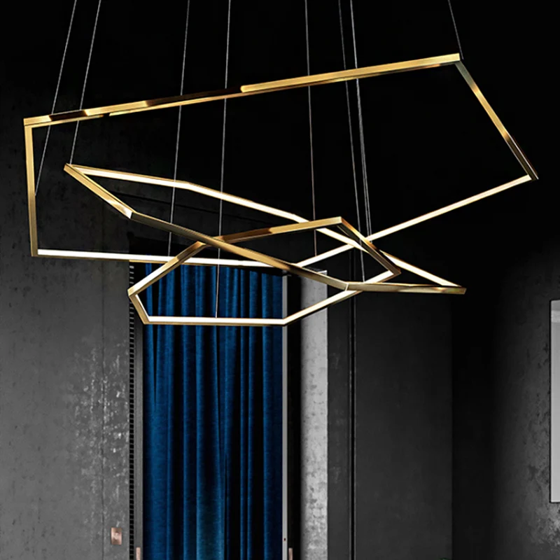 3-laags vijfhoeken LED-hangende kroonluchter Minimalistisch licht hout acryl plafondhanger warm/natuurlijk licht Clearhalo