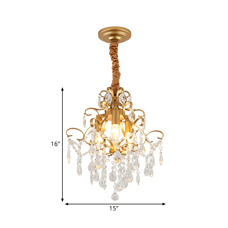 3-lampen kroonluchterverlichting met tranendruppels schaduw kristallen druppel traditionele woonkamer hangende plafondlamp...