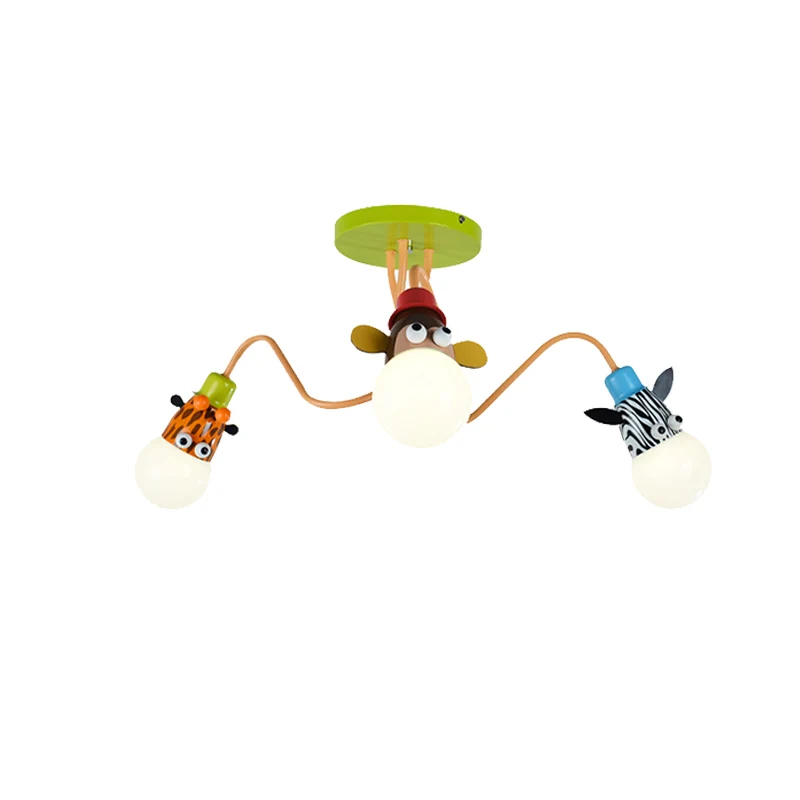 3-lichts dier semi-inbouwlamp moderne metalen plafondlamp voor kinderslaapkamer Clearhalo