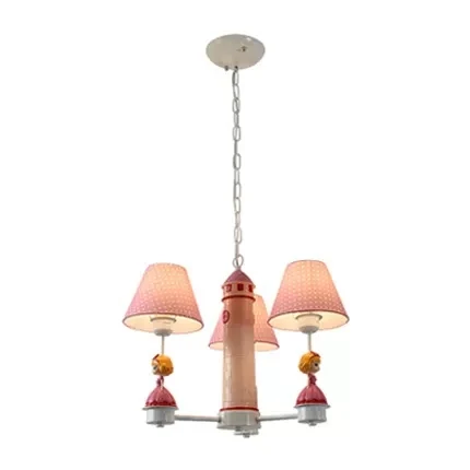 3-lichts geruite schaduwkroonluchter met Little Kid Deco moderne metalen hanglamp voor slaapkamer Clearhalo
