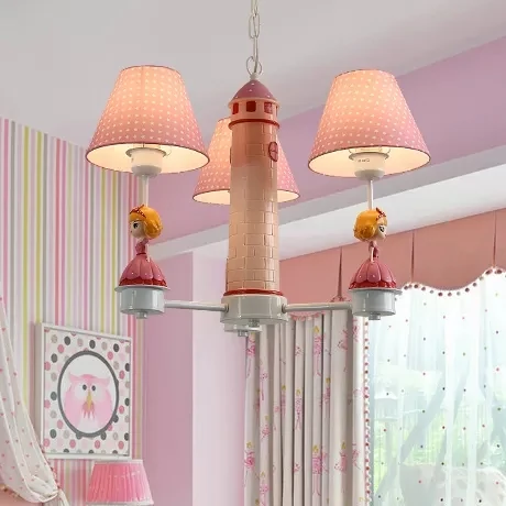 3-lichts geruite schaduwkroonluchter met Little Kid Deco moderne metalen hanglamp voor slaapkamer Clearhalo