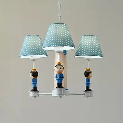 3-lichts geruite schaduwkroonluchter met Little Kid Deco moderne metalen hanglamp voor slaapkamer Clearhalo