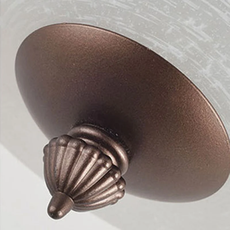 3-lichts kroonluchterlamp met kom, witte glazen kap, traditionele woonkamerplafondlamp brons Clearhalo