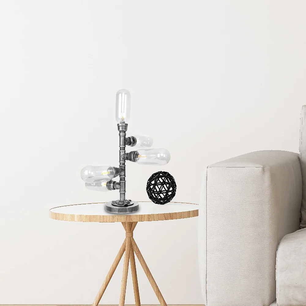 4/5-lichts helder/amber glazen bureaulamp industriële antieke zwarte capsule woonkamer taakverlichting Clearhalo