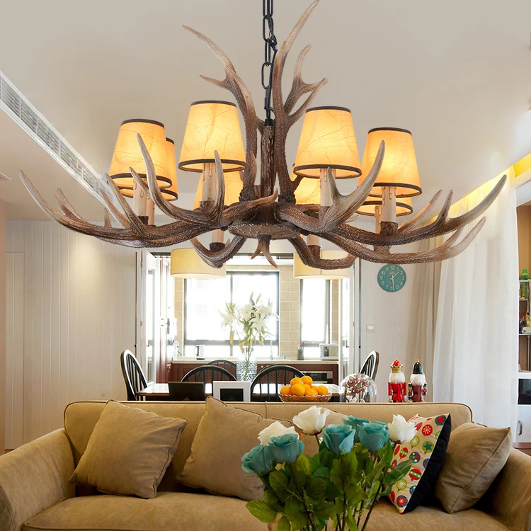 4/6/8-lichts conische kroonluchter licht traditionele bruine hars ophanging hanger voor keukeneiland Clearhalo