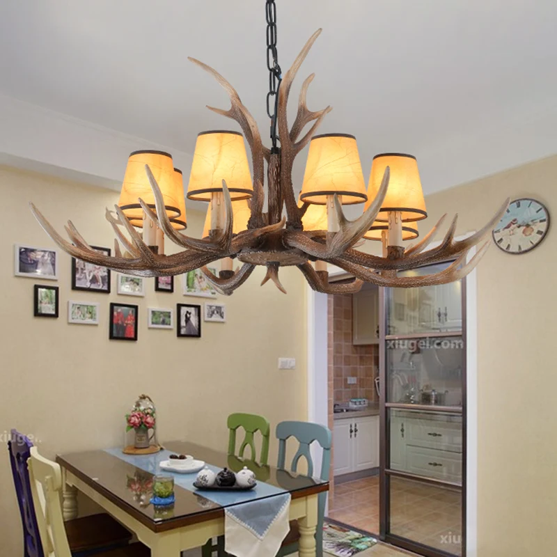 4/6/8-lichts conische kroonluchter licht traditionele bruine hars ophanging hanger voor keukeneiland Clearhalo