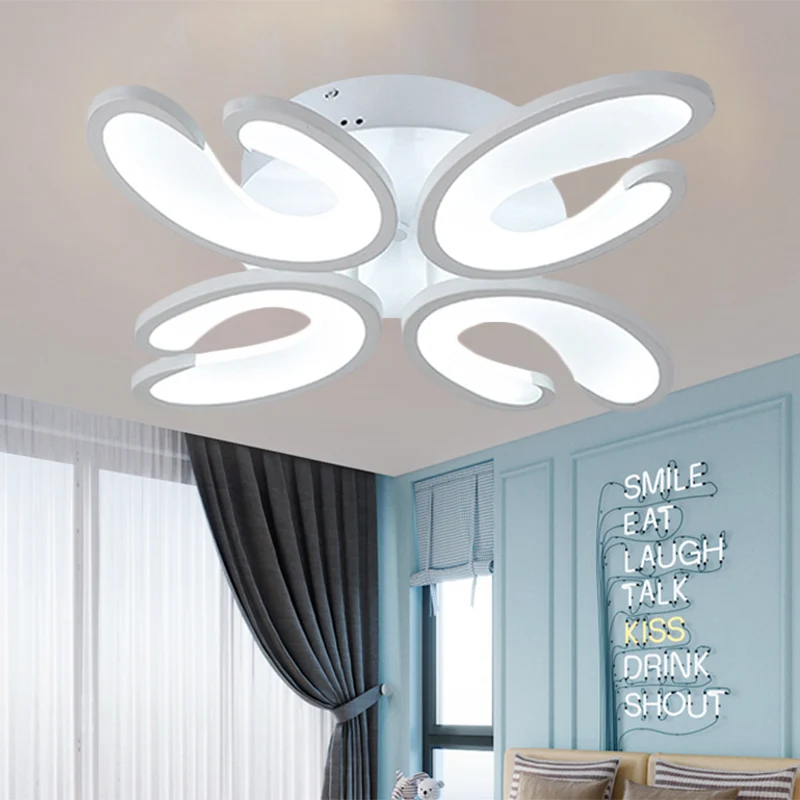 4/6/9 Heads Slaapkamer Plafondlamp Armatuur met U-vormige Acryl Schaduw Witte Inbouwlamp Warm/Wit/Natuurlijk Licht Clearhalo
