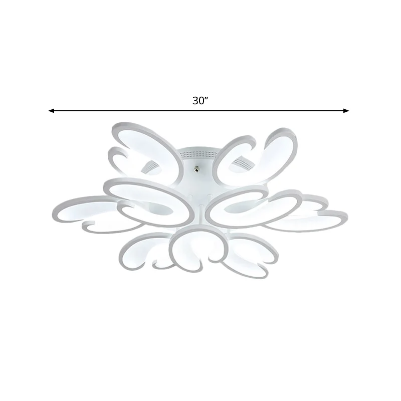 4/6/9 Heads Slaapkamer Plafondlamp Armatuur met U-vormige Acryl Schaduw Witte Inbouwlamp Warm/Wit/Natuurlijk Licht Clearhalo
