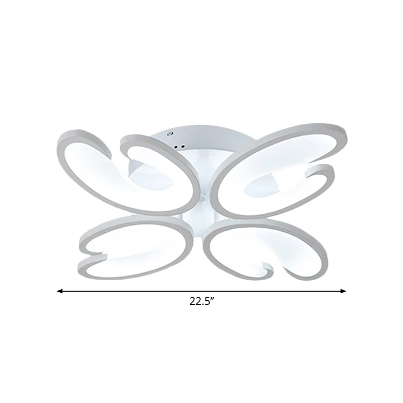 4/6/9 Heads Slaapkamer Plafondlamp Armatuur met U-vormige Acryl Schaduw Witte Inbouwlamp Warm/Wit/Natuurlijk Licht Clearhalo
