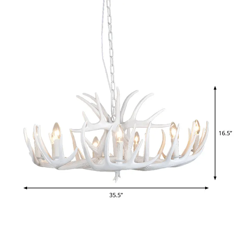 4/6/9 lichten kroonluchter verlichtingsarmatuur landelijke kaars hars plafond hanglamp wit voor restaurant Clearhalo