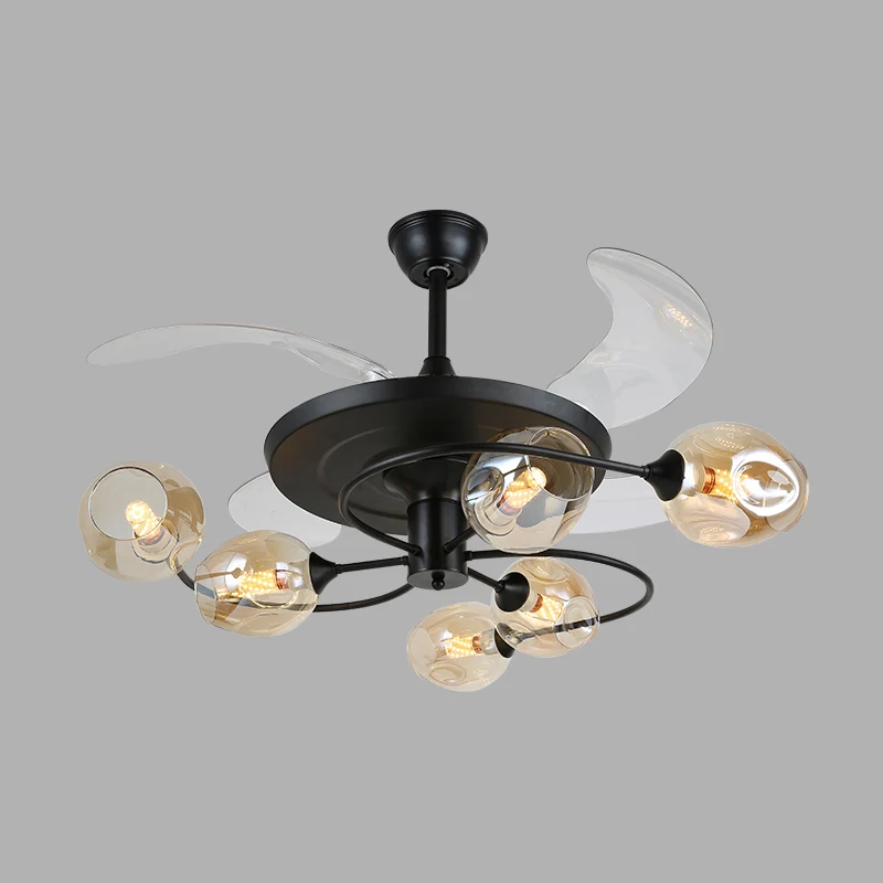 42" W 4-bladige retro plafondventilator Verlichting Bloemenwerveling Afstandsbediening Halfverzonken licht met glazen kap...