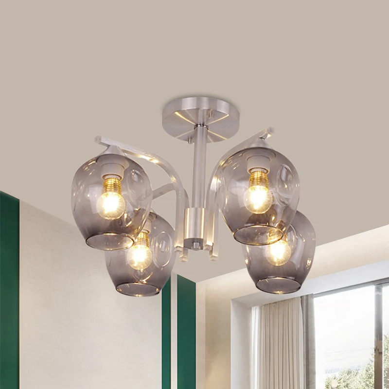 4-kops Bud Shade plafondlamp eigentijds semi-inbouwlicht voor eetkamer slaapkamer Clearhalo