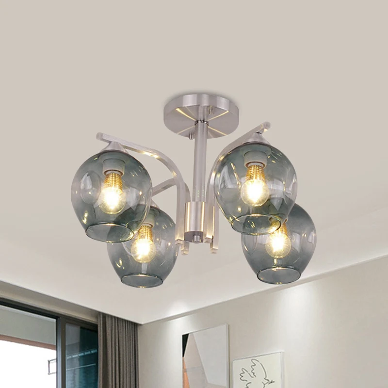 4-kops Bud Shade plafondlamp eigentijds semi-inbouwlicht voor eetkamer slaapkamer Clearhalo