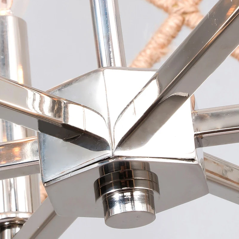 4-kops eetkamer hangende kroonluchter eigentijdse beige plafondhanglamp met metalen kooikap Clearhalo