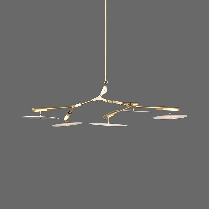 5/9/11 lichten woonkamer kroonluchter moderne zwart/gouden plafondlamp met schijf acryl kap Clearhalo
