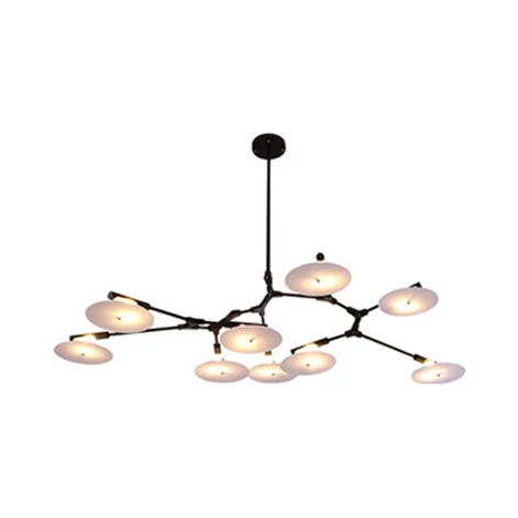 5/9/11 lichten woonkamer kroonluchter moderne zwart/gouden plafondlamp met schijf acryl kap Clearhalo