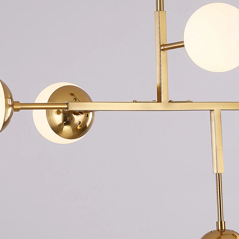 5-lichts bolvormige kroonluchter moderne metalen plafondhanglamp voor studeerkamer Clearhalo