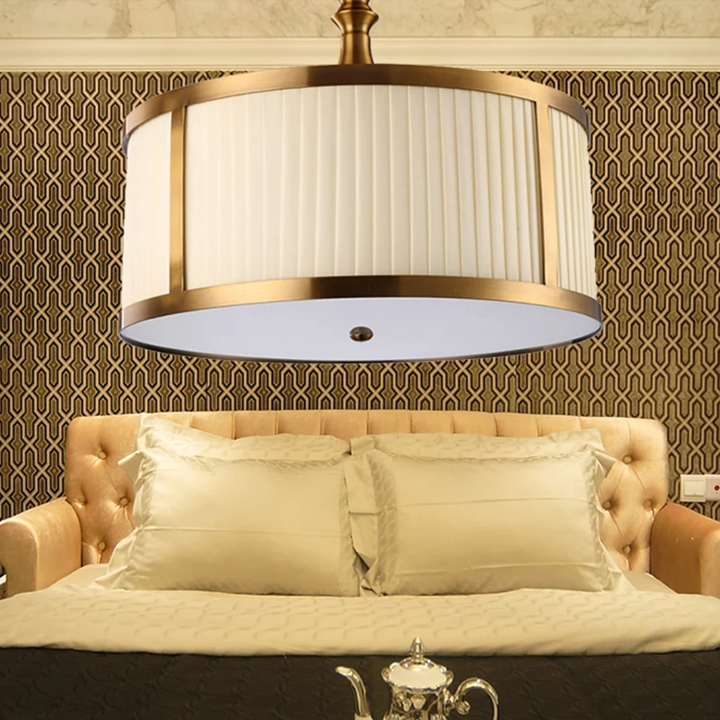 5-lichts drum semi-inbouwverlichting Traditionele witte stoffen plafondmontage voor woonkamer Clearhalo