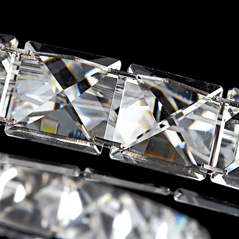 5-lichts semi-inbouwlamp eenvoudige windmolen kristal semi-inbouwmontage chroom voor slaapkamer, warm/wit/3 kleurenlicht C...