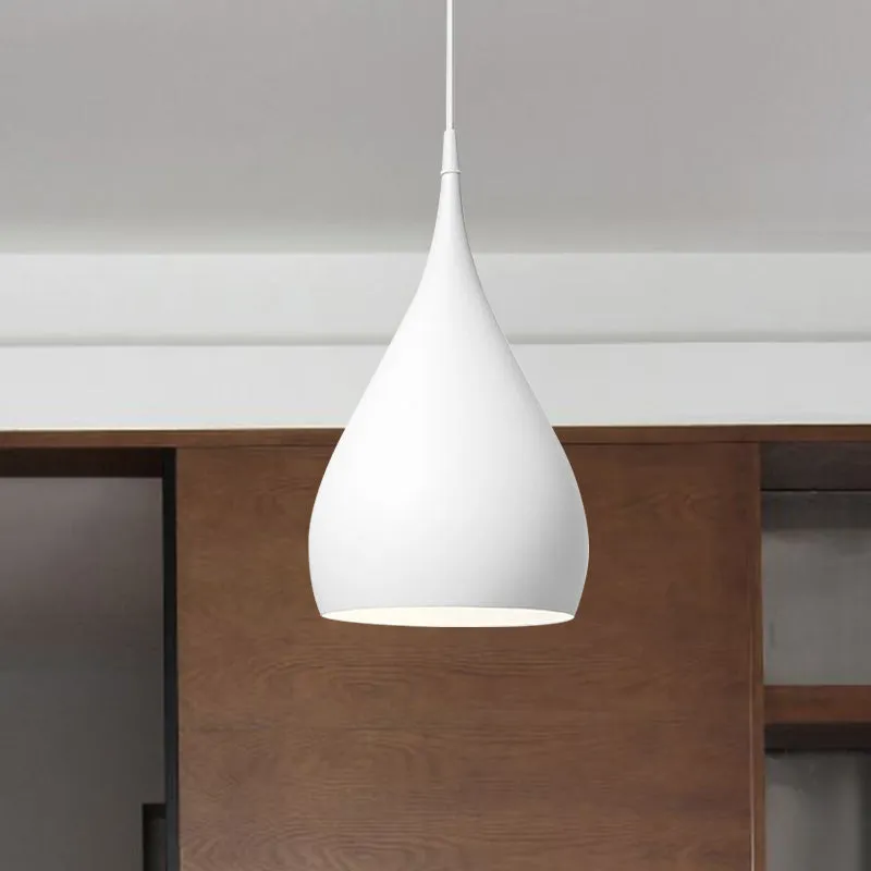 6,5"/10" brede druppelvormige hanglamp modern metaal 1 licht zwart/wit/rood hanglamp Clearhalo