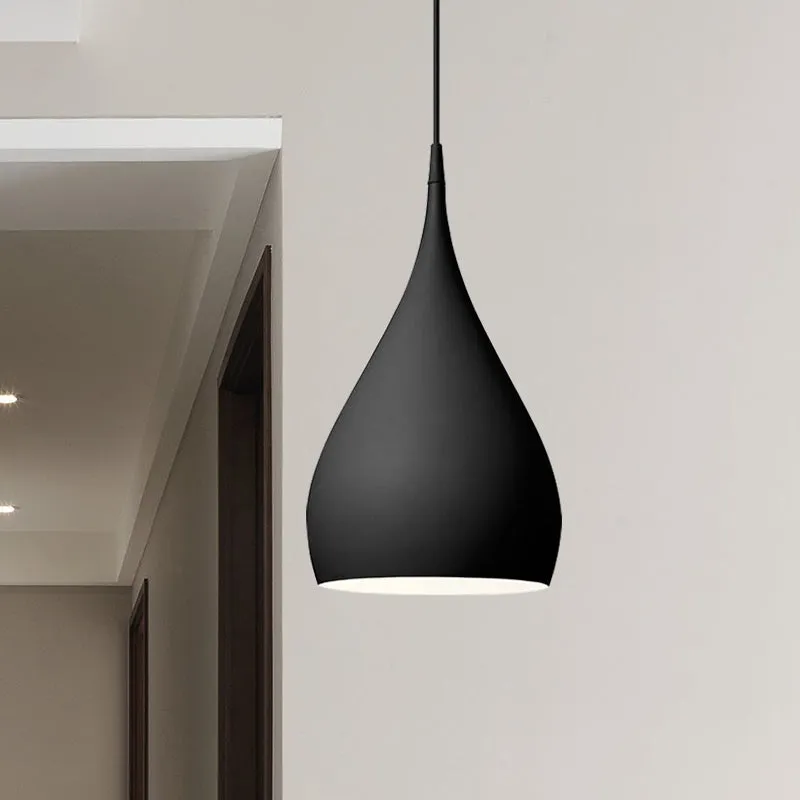 6,5"/10" brede druppelvormige hanglamp modern metaal 1 licht zwart/wit/rood hanglamp Clearhalo