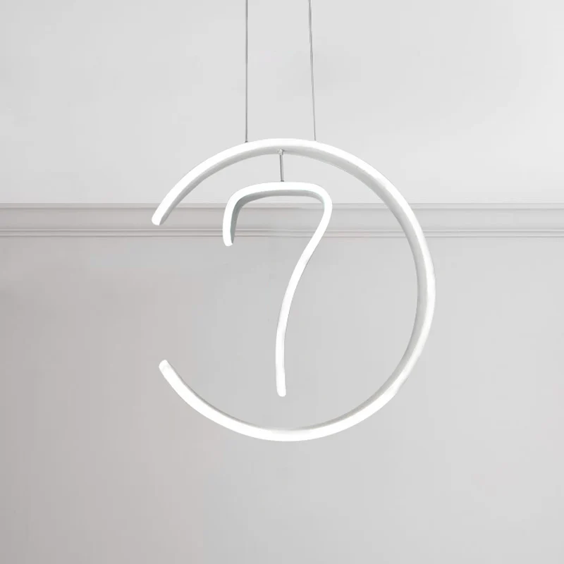 6/7/8-vormige druppelhanger Eenvoudige acryl 1 licht witte kroonluchterlamp voor slaapkamer Clearhalo
