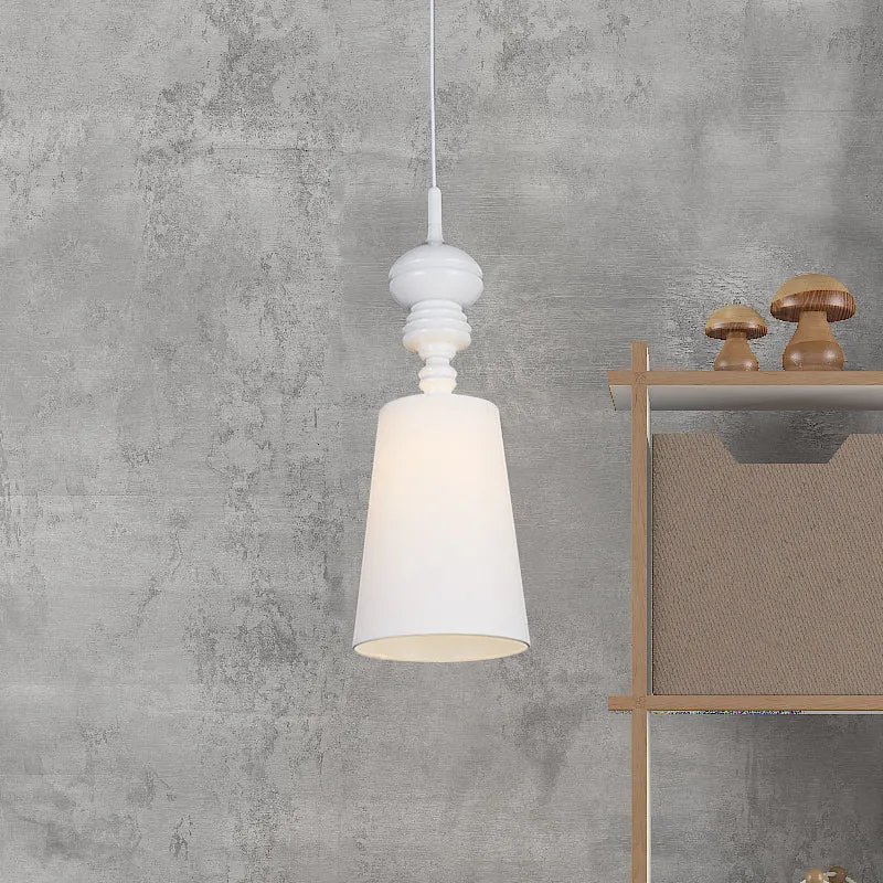 6"/8"/10" Dia taps toelopende ophanging, Scandinavische stoffen zwart/witte LED hangende hanglamp Clearhalo