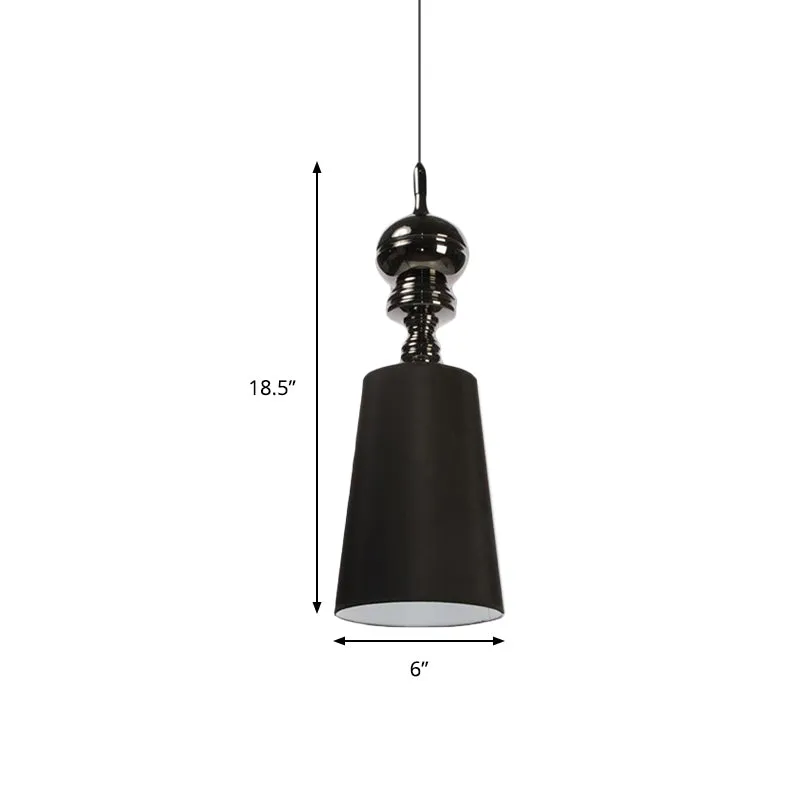 6"/8"/10" Dia taps toelopende ophanging, Scandinavische stoffen zwart/witte LED hangende hanglamp Clearhalo