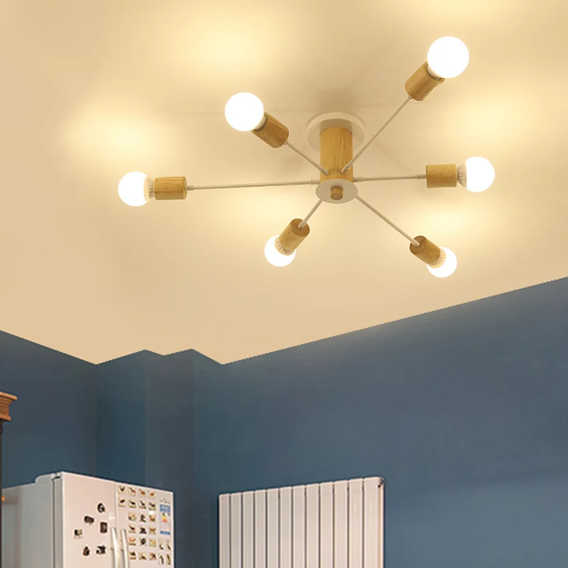 6/8/10 lampen Starburst semi-inbouw plafondlamp Nordic metaal wit/zwart woonkamer plafondlamp Clearhalo