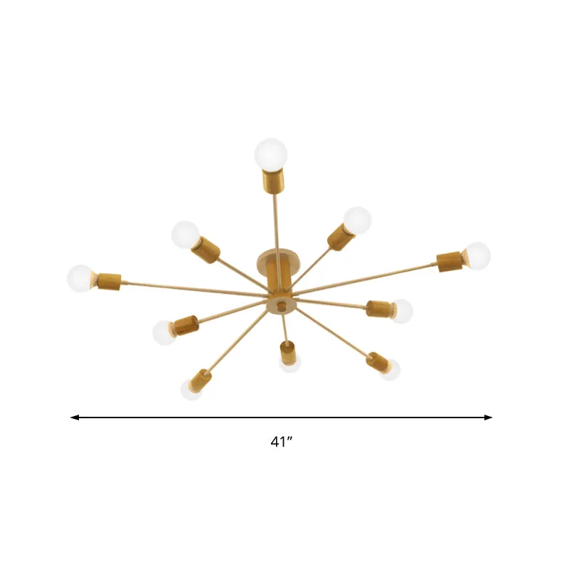 6/8/10 lampen Starburst semi-inbouw plafondlamp Nordic metaal wit/zwart woonkamer plafondlamp Clearhalo