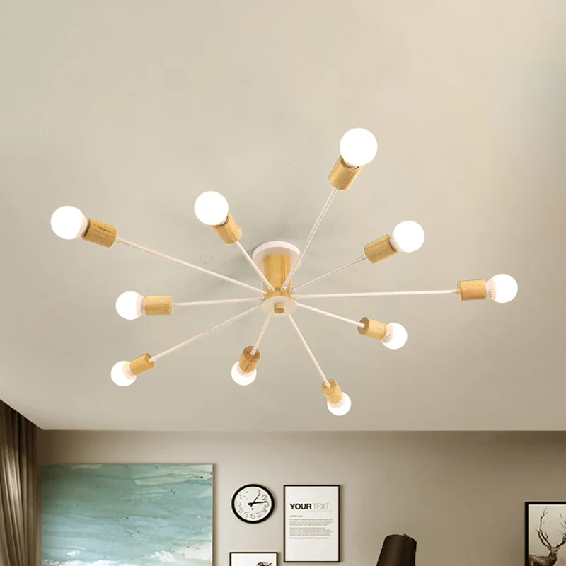6/8/10 lampen Starburst semi-inbouw plafondlamp Nordic metaal wit/zwart woonkamer plafondlamp Clearhalo
