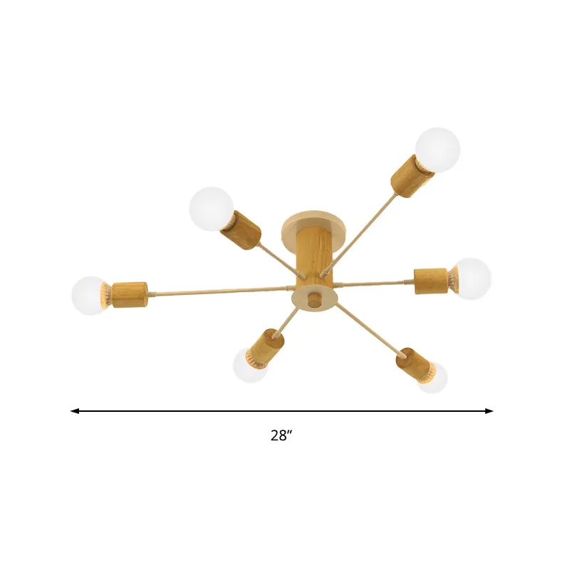6/8/10 lampen Starburst semi-inbouw plafondlamp Nordic metaal wit/zwart woonkamer plafondlamp Clearhalo