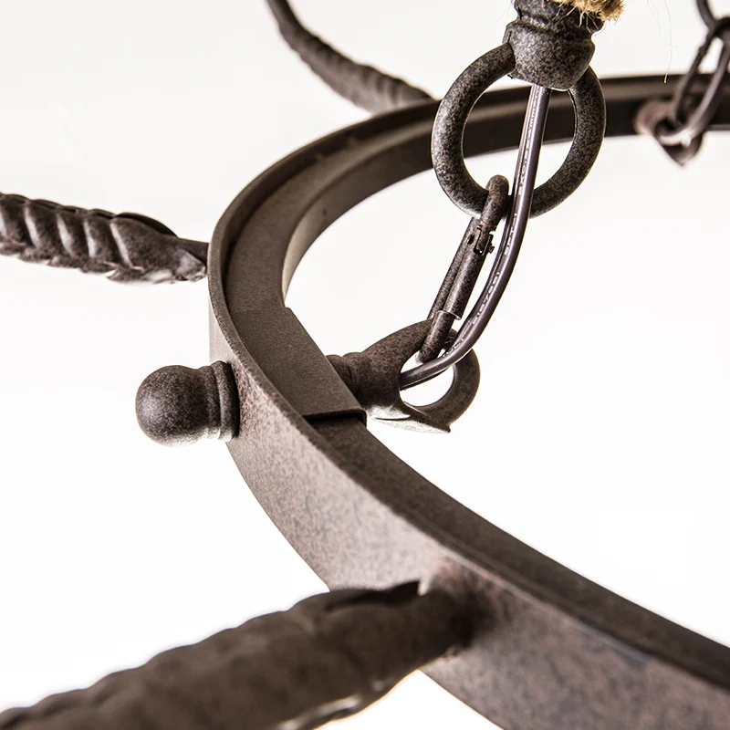 6/8/12 Lichten Wagon Wheel Kroonluchter Verlichting Klassieke Roest Metalen Hanglamp voor Eetkamer Clearhalo
