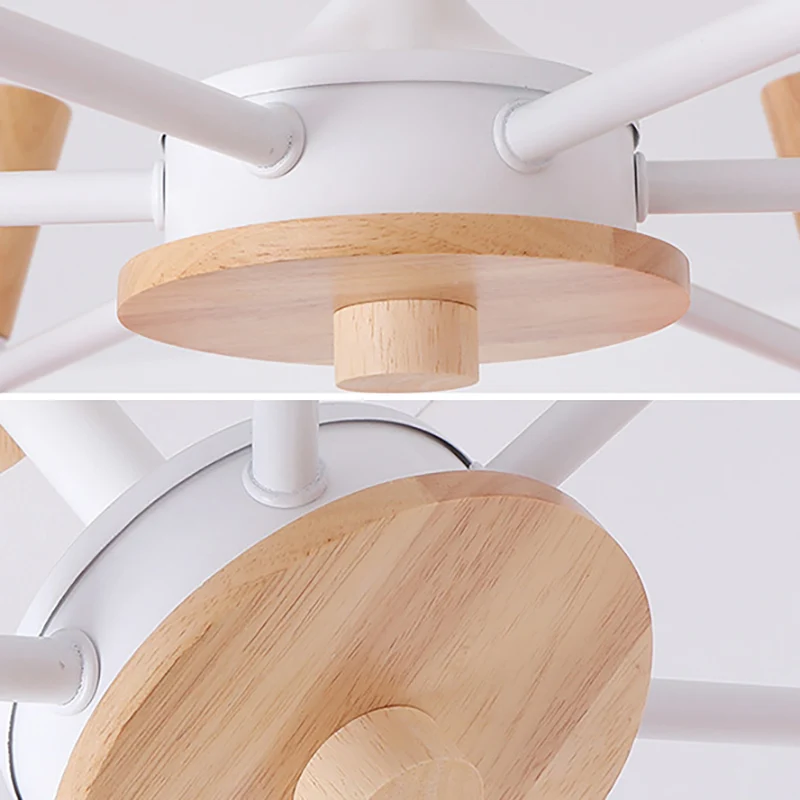 6-lichts bolvormige plafondhanger Macaron metalen kroonluchter geel voor woonkamer Clearhalo