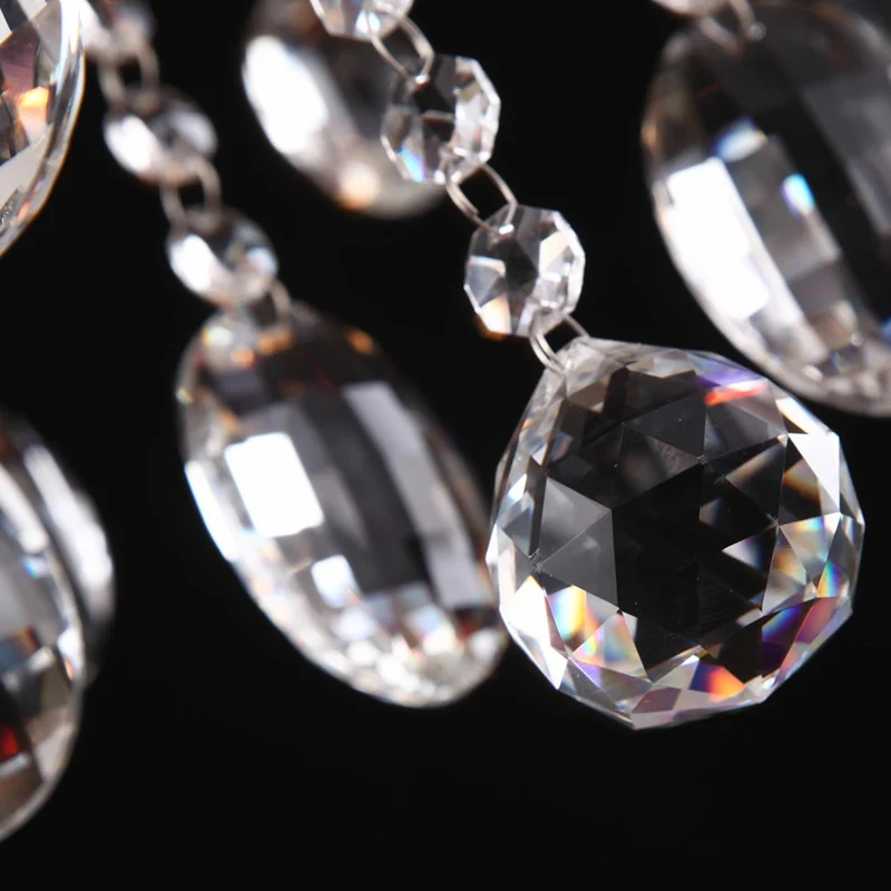 6-lichts kaarskroonluchter Traditioneel helderrood kristal hangend lichtarmatuur voor woonkamer Clearhalo