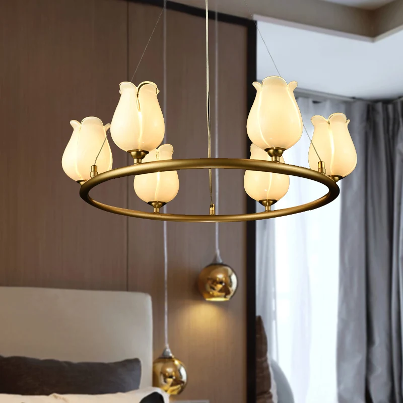 6-lichts kroonluchter hanglamp traditioneel wagenwiel LED metalen hanglamp met wit/geel glazen kap Clearhalo