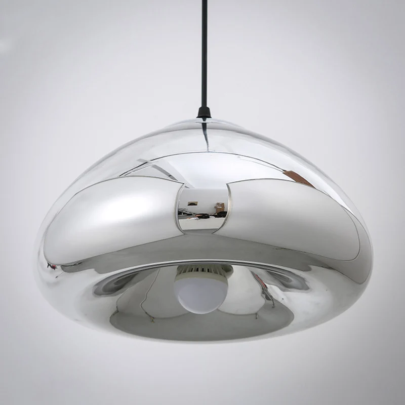 7"/12" W dubbelwandige hanglamp postmodern zilver/goud/brons glas 1 lamp zwart plafond hanglamp boven tafel Clearhalo