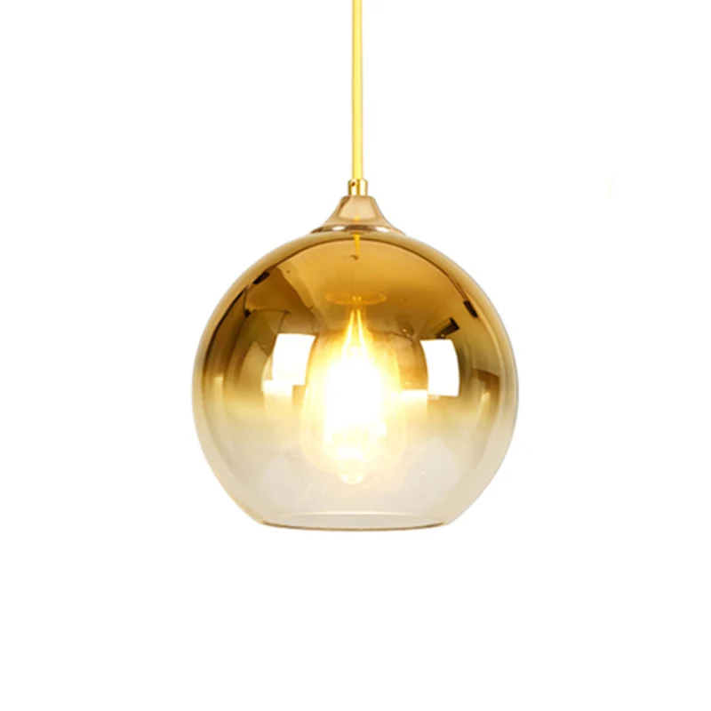 8"/10"/12"W Globe Hanglamp Nordic Glas 1 Licht Zilver/Goud/Rose goud Hanglamp Clearhalo